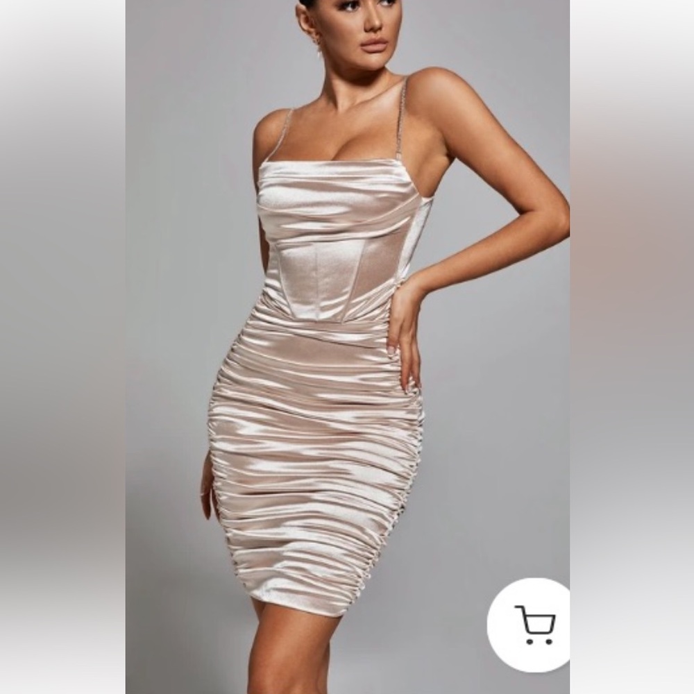 Bella Barnet cream satin dress